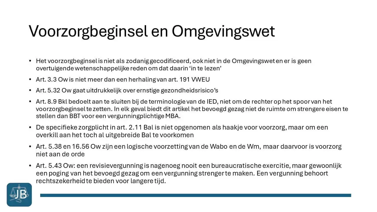 Voorzorgbeginsel en Omgevingswet